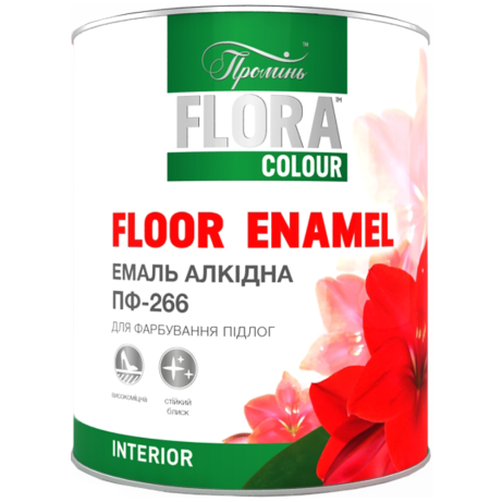 Емаль Flora Colour ПФ-266 для підлоги золотаво-коричнева 0.9 кг