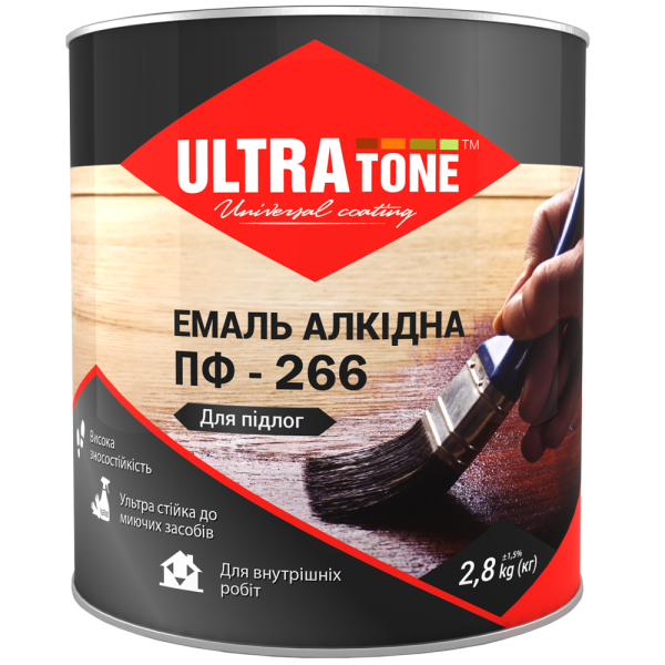 Емаль ULTRAtone ПФ-266 для підлоги червоно-коричнева 50 кг