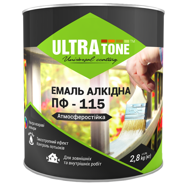 Емаль ULTRAtone ПФ-115 чорна 2.8 кг