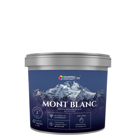 Інтер'єрна латексна глибокоматова фарба Dnipro Contact  MONT BLANC  4.2 кг